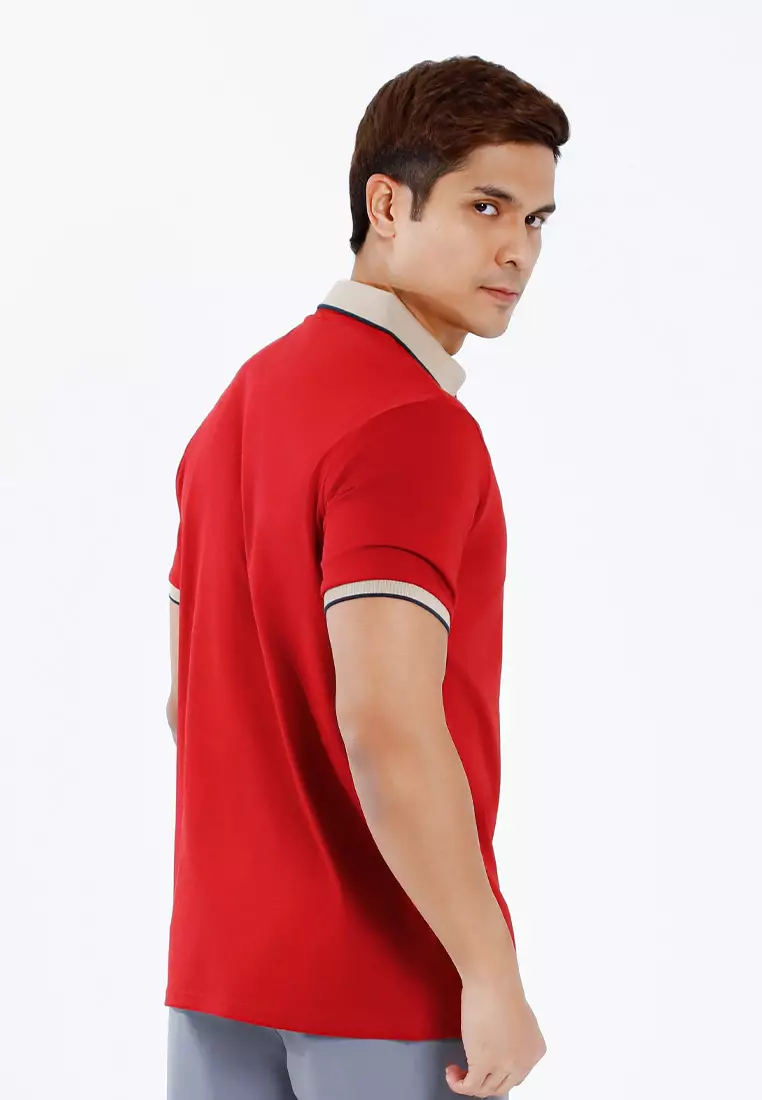 Forest Premium weight Cotton 210gsm Polo Tee Shirt Men Slim Fit Collar Tee | Baju T Shirt Lelaki - 24002-56Maroon