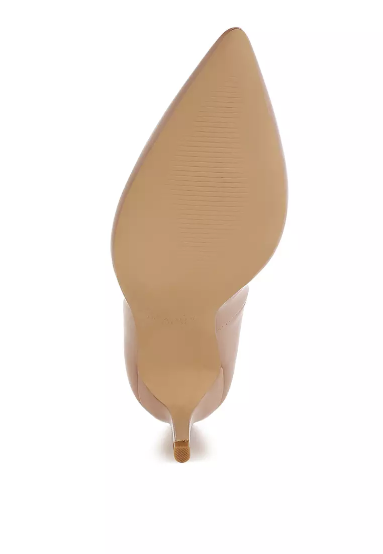 Sepatu hak stiletto warna blush