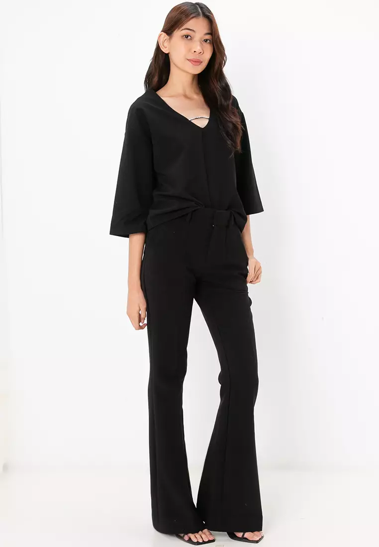2-Way V-Neck Short Sleeve Top