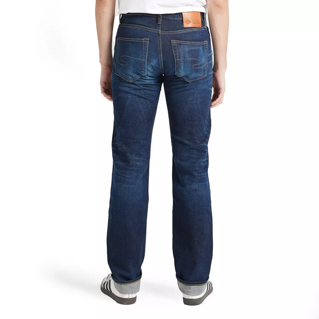 Lee Cooper Straight Fit Jeans Selvedge Harry Repaired Dark Blue