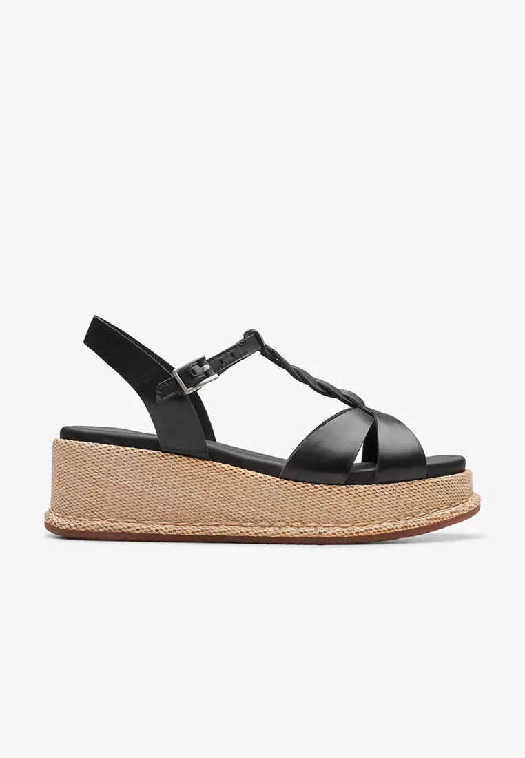 Discount on Clarks  shoes - SKU: Kimmei Twist Wedges Black