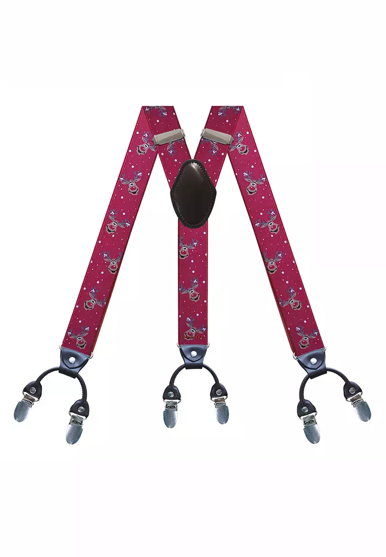 Men's Adjustable Elastic 6 Clips Suspenders