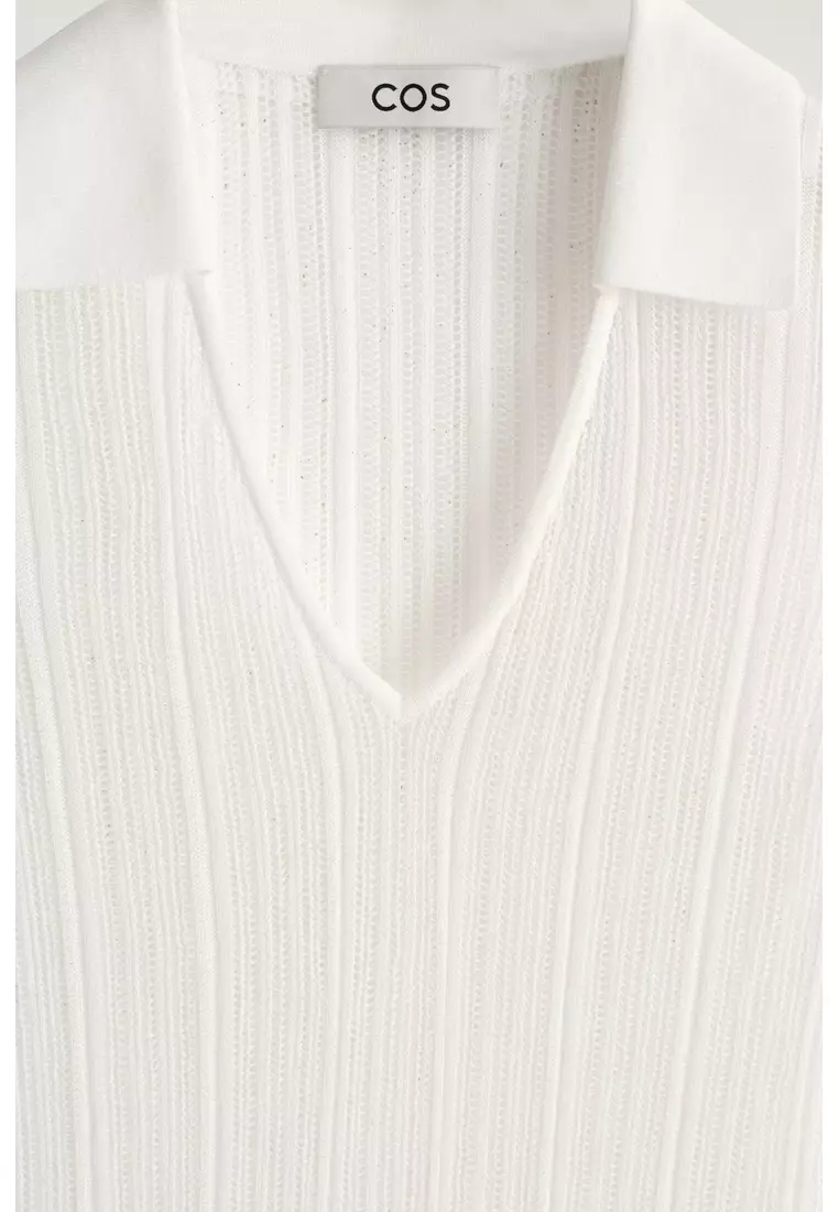 SHEER LACE-KNIT DRESS