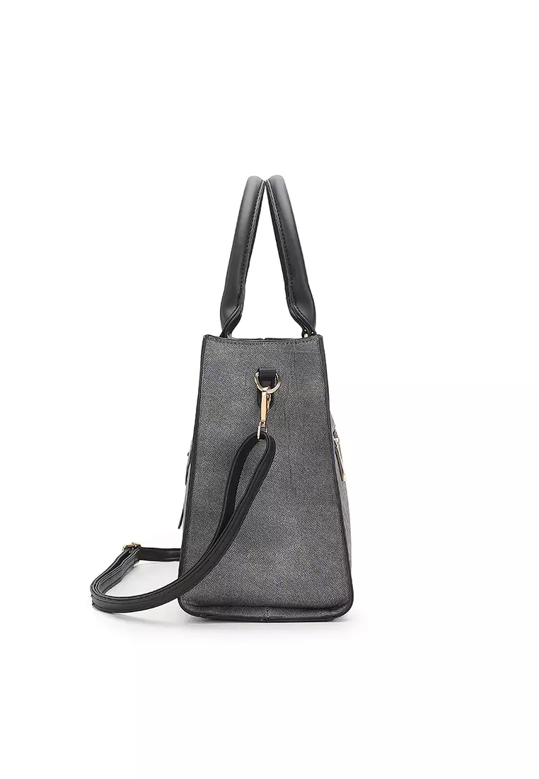Women's Top Handle Bag / Sling Bag / Crossbody Bag - Black