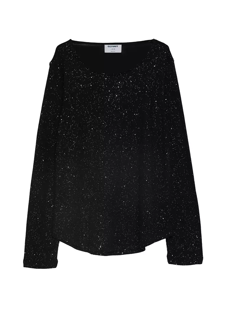 Jual Old Navy Long Sleeve Glitter Top Original 2023 | ZALORA