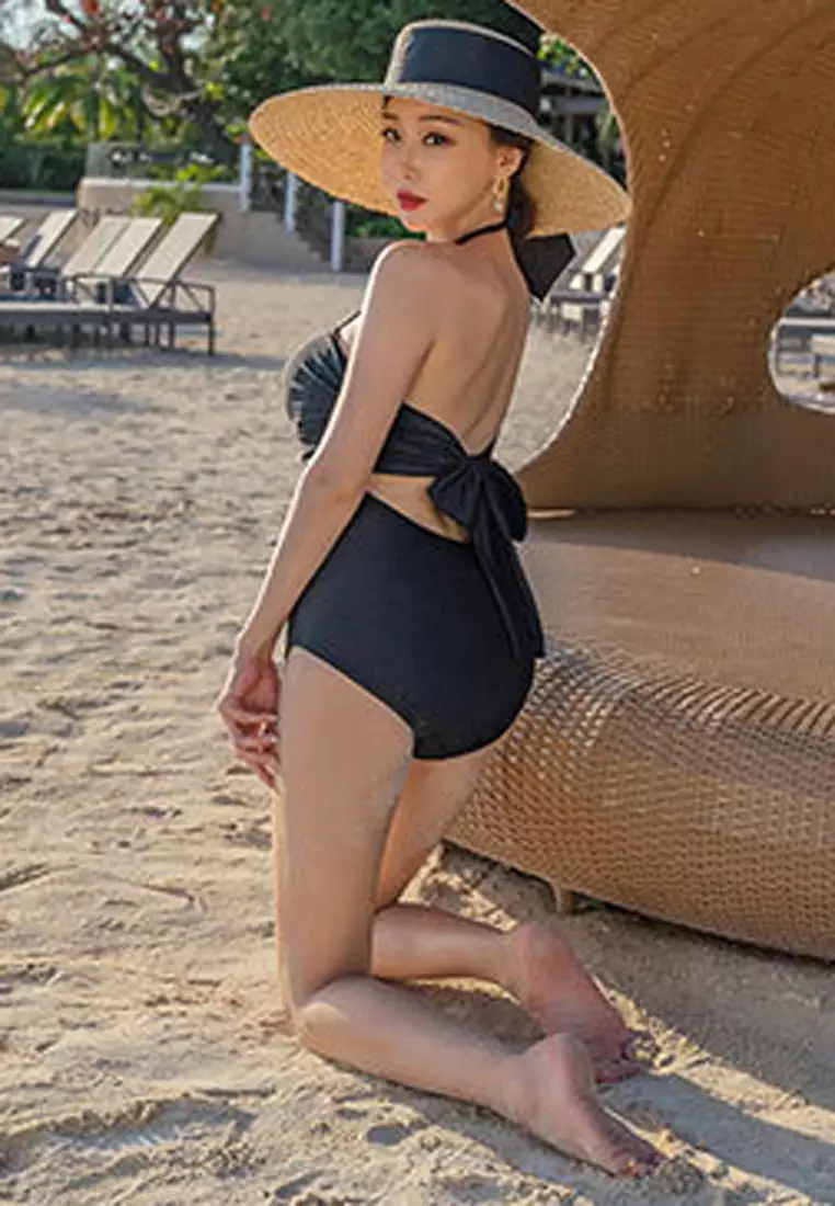 Black Slim Fit Swimsuits