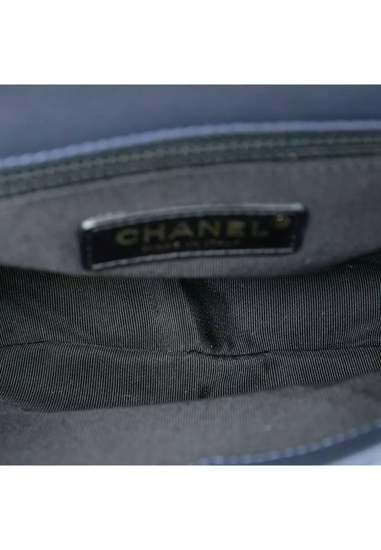 Pre-Loved Chanel Small Quilted Lambskin Chain Detail Saddle Bag