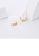 Glamorousky white 925 Sterling Silver Plated Gold Simple Personality Chain C-Shape Geometric Stud Earrings with Cubic Zirconia 941E0AC3034051GS_4