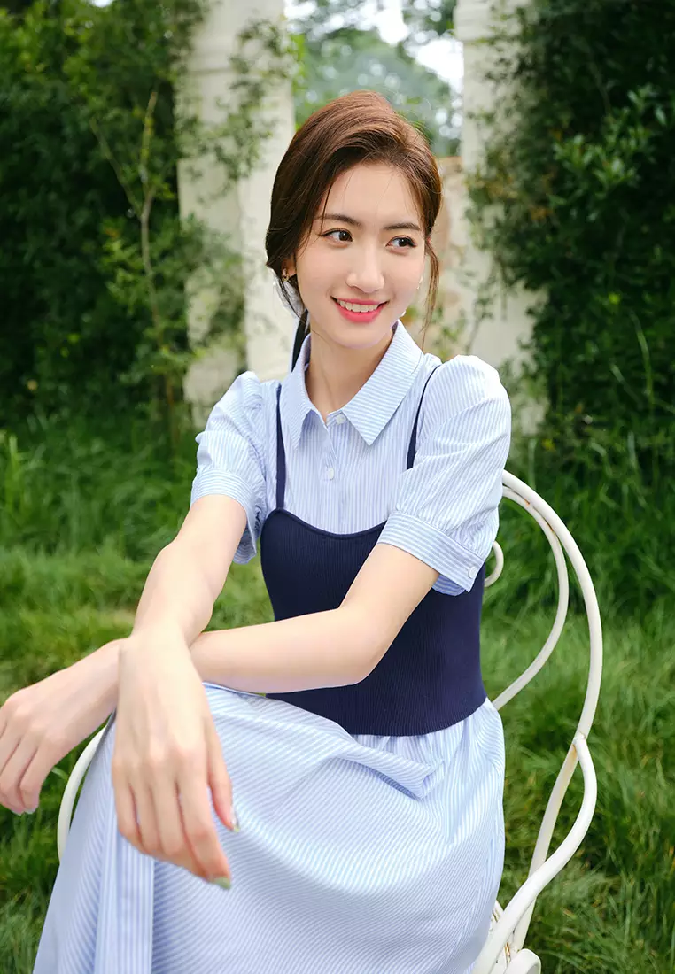 Buy Hopeshow Smart Casual Midi Dress with Tank Top Layer 2025