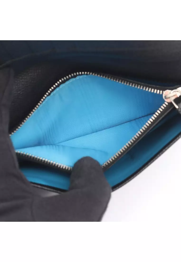 Pre-Loved Bvlgari bulgari bulgari man Bi-fold Long Wallet leather black