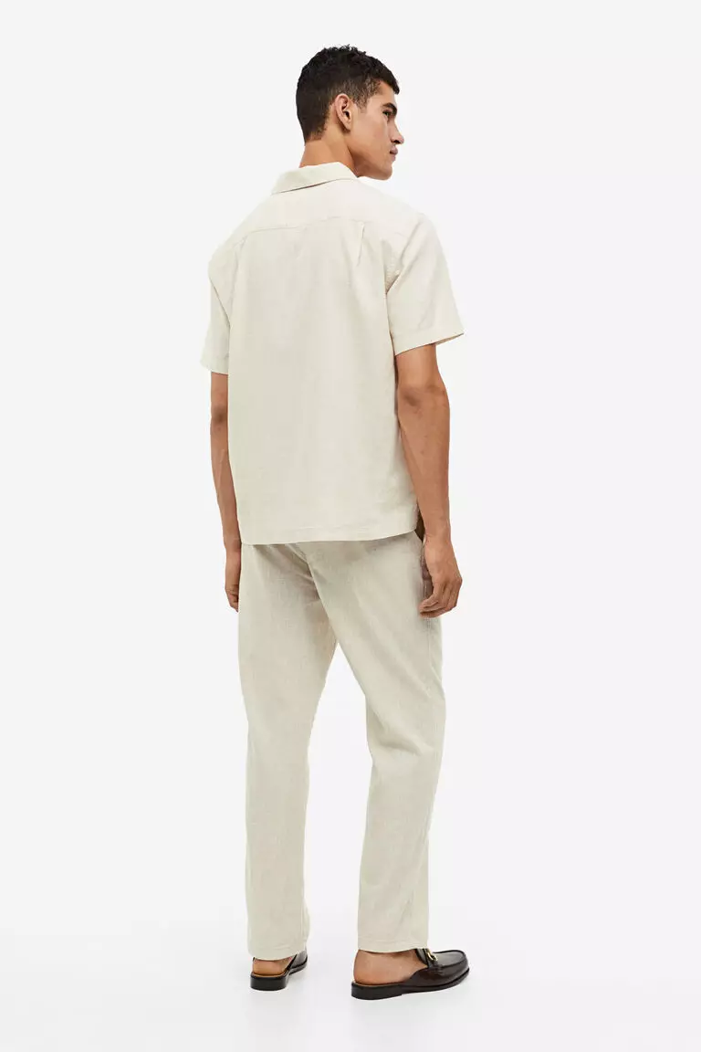 Regular Fit Linen-blend trousers