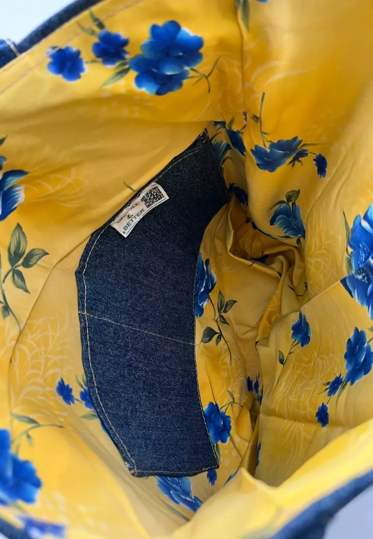 Tri-Panel Embroidered Tote Bag