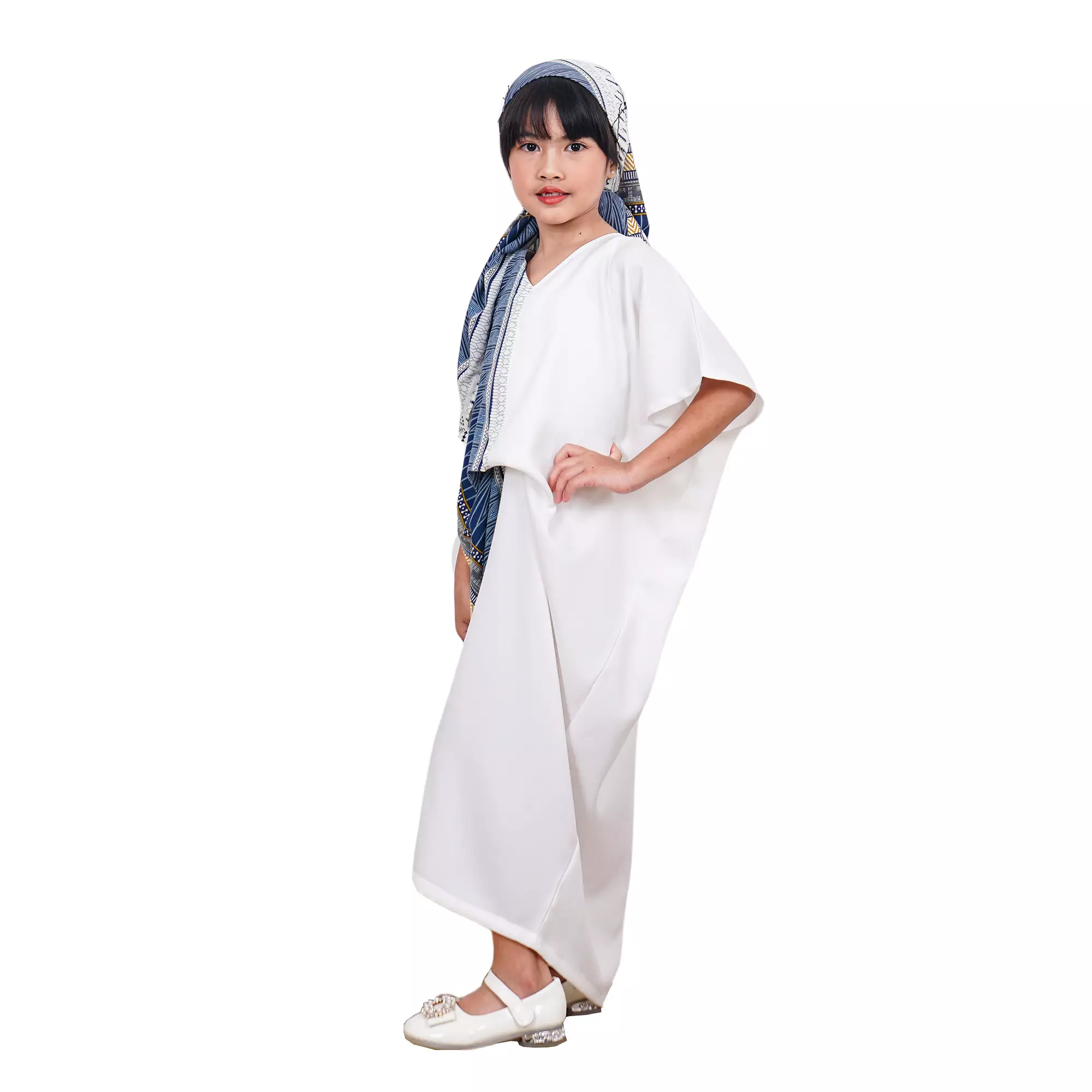 Dress Batik Anak Perempuan - Bhatara Batik Dewayani Kaftan - Dress Batik Modern Lengan Pendek