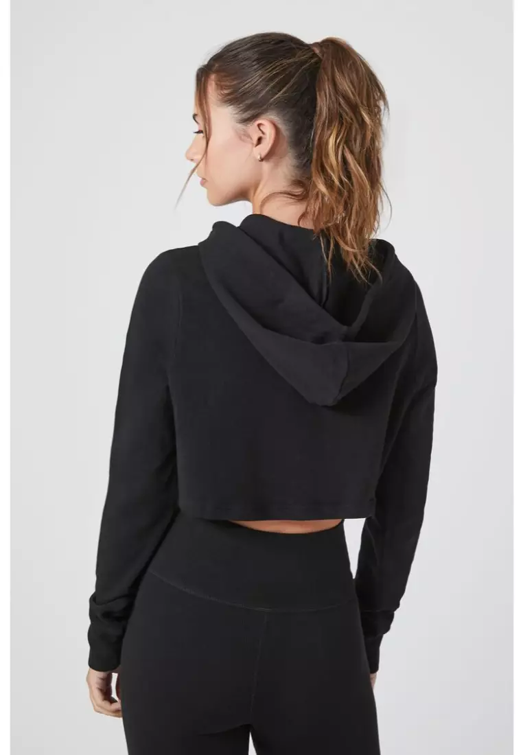 Forever 21 2025 black cropped hoodie