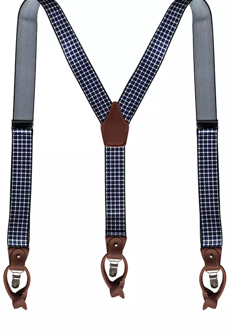 Men's Adjustable Elastic 6 Clips Suspenders