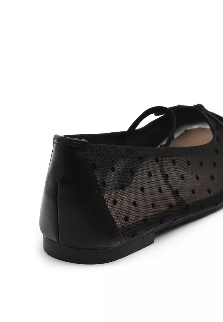 Chloe Mesh Maryjane Flats (1cm) - Black