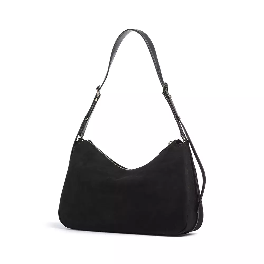 Nolita Medium Nubuck Convertible Shoulder Bag Black