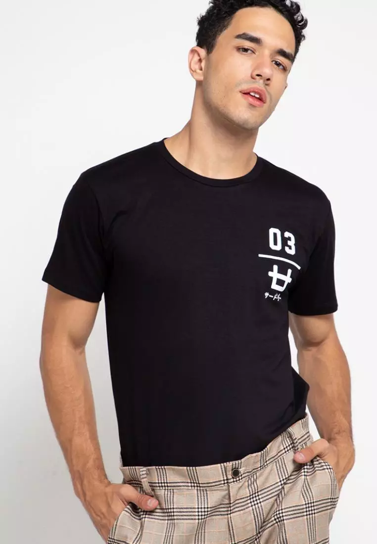 MTF19 03logo dakir blk kaos pria Hitam