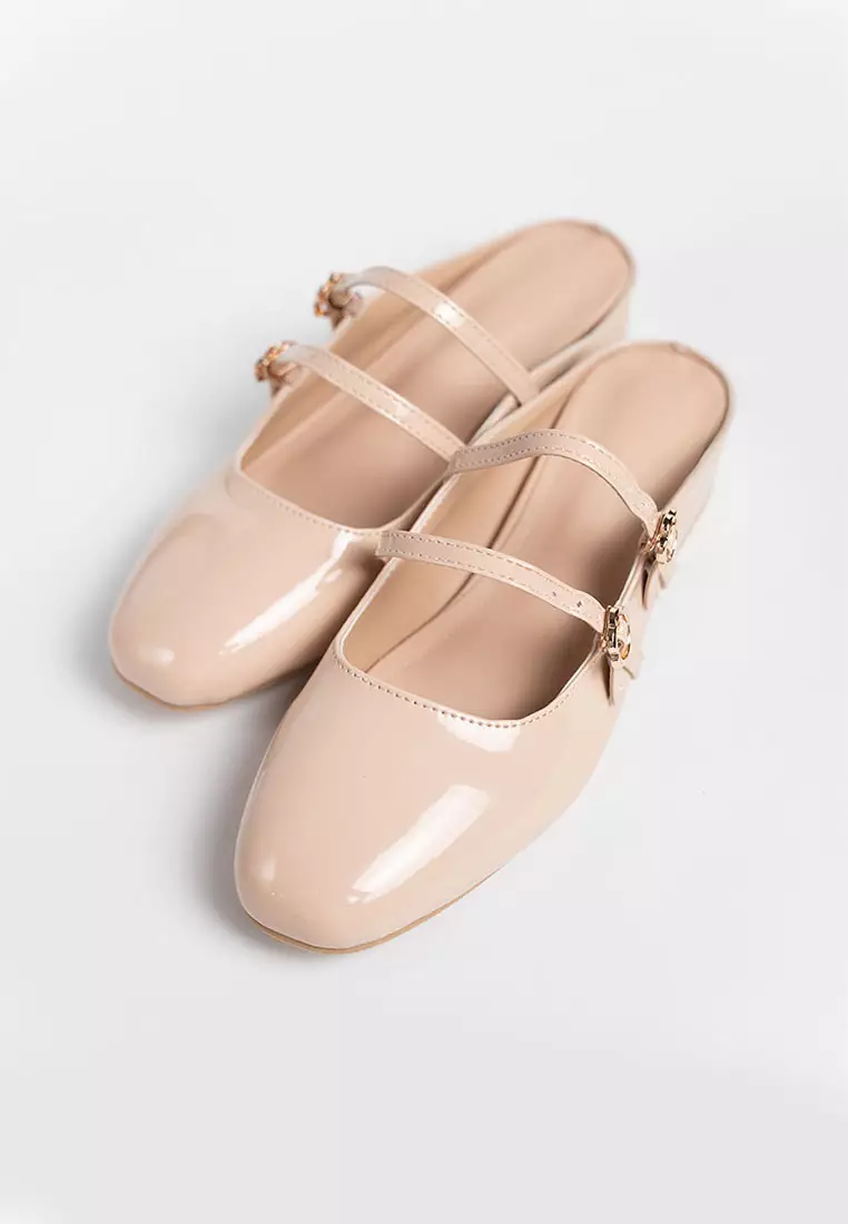 Milyy Mary Jane Glossy Mules