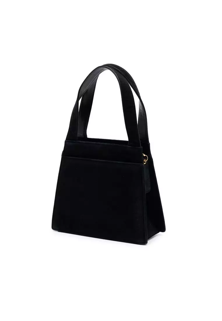 Pre-Loved Chanel Suede Logo Handbag
