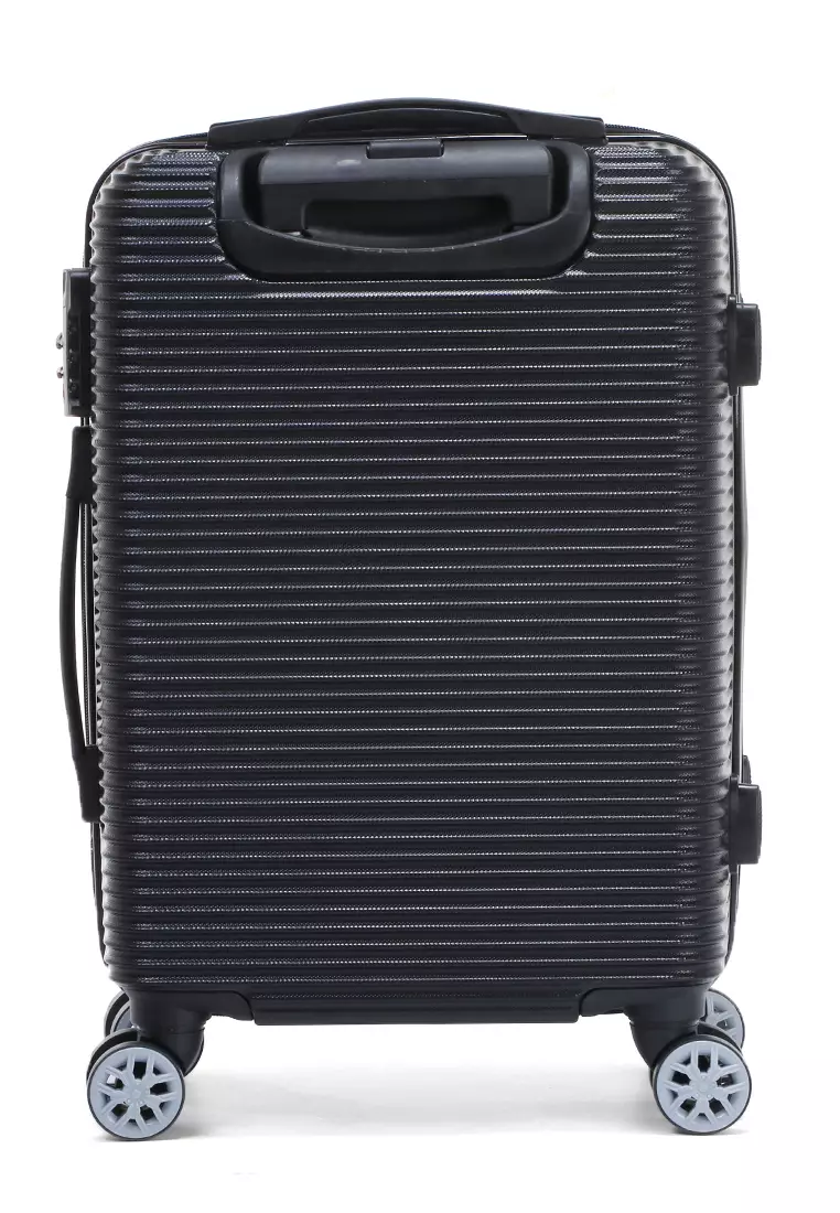 Lemno Koper Suitcase Full Line Motive Size 24 Inch Tas Travel Wheel Luggage Bag Material Fiber 803 ORIGINAL - Black