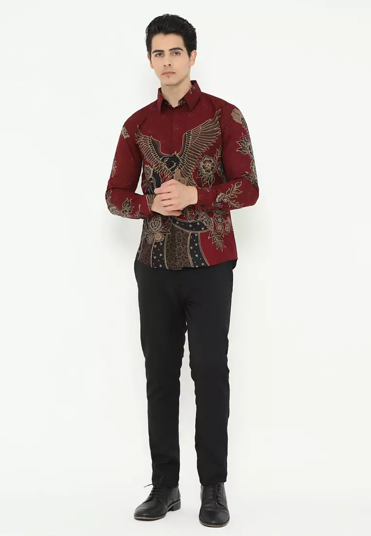 Kemeja Batik Pria Slimfit Jayanasa - Maroon
