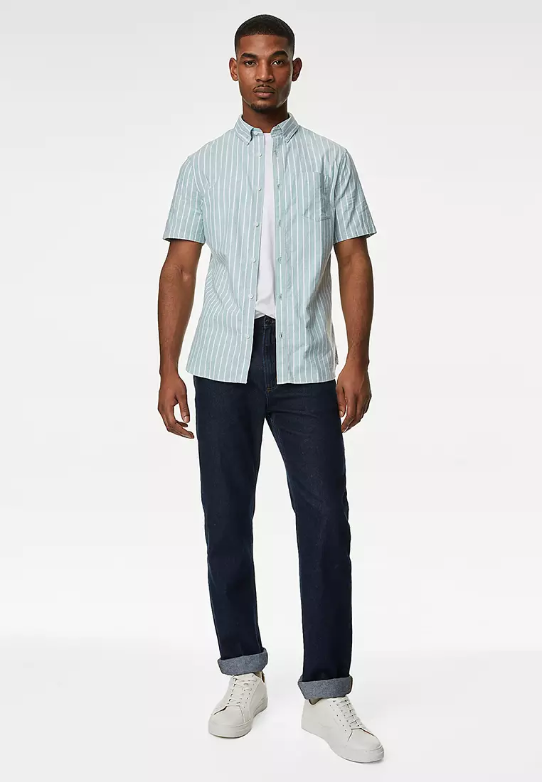 Pure Cotton Striped Oxford Shirt