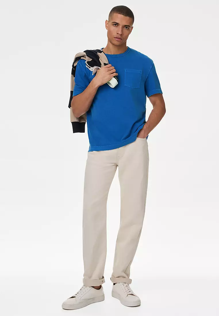 Pure Cotton Crew Neck T-Shirt