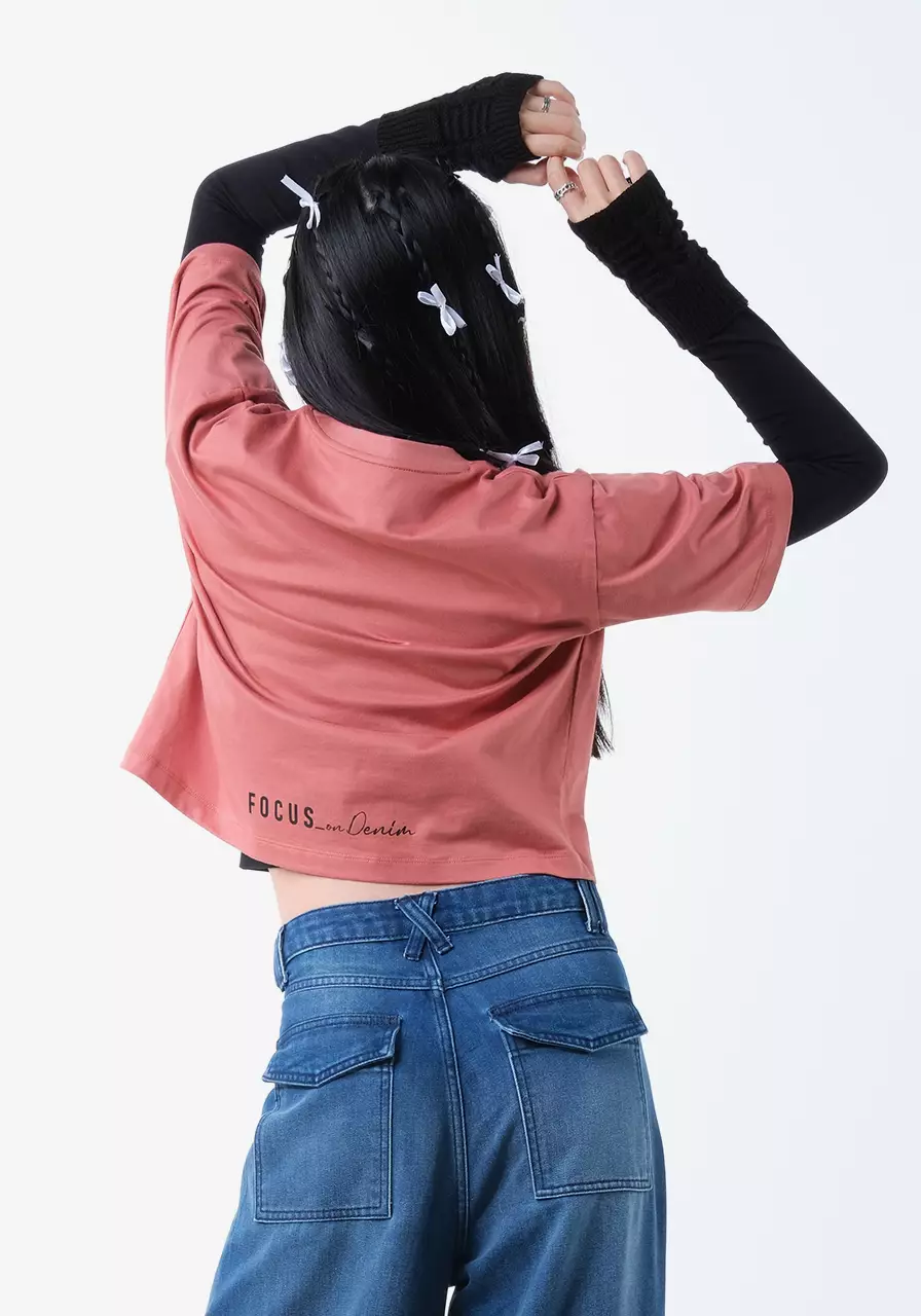 Kaos Wanita Crop Eloise Dusty Pink