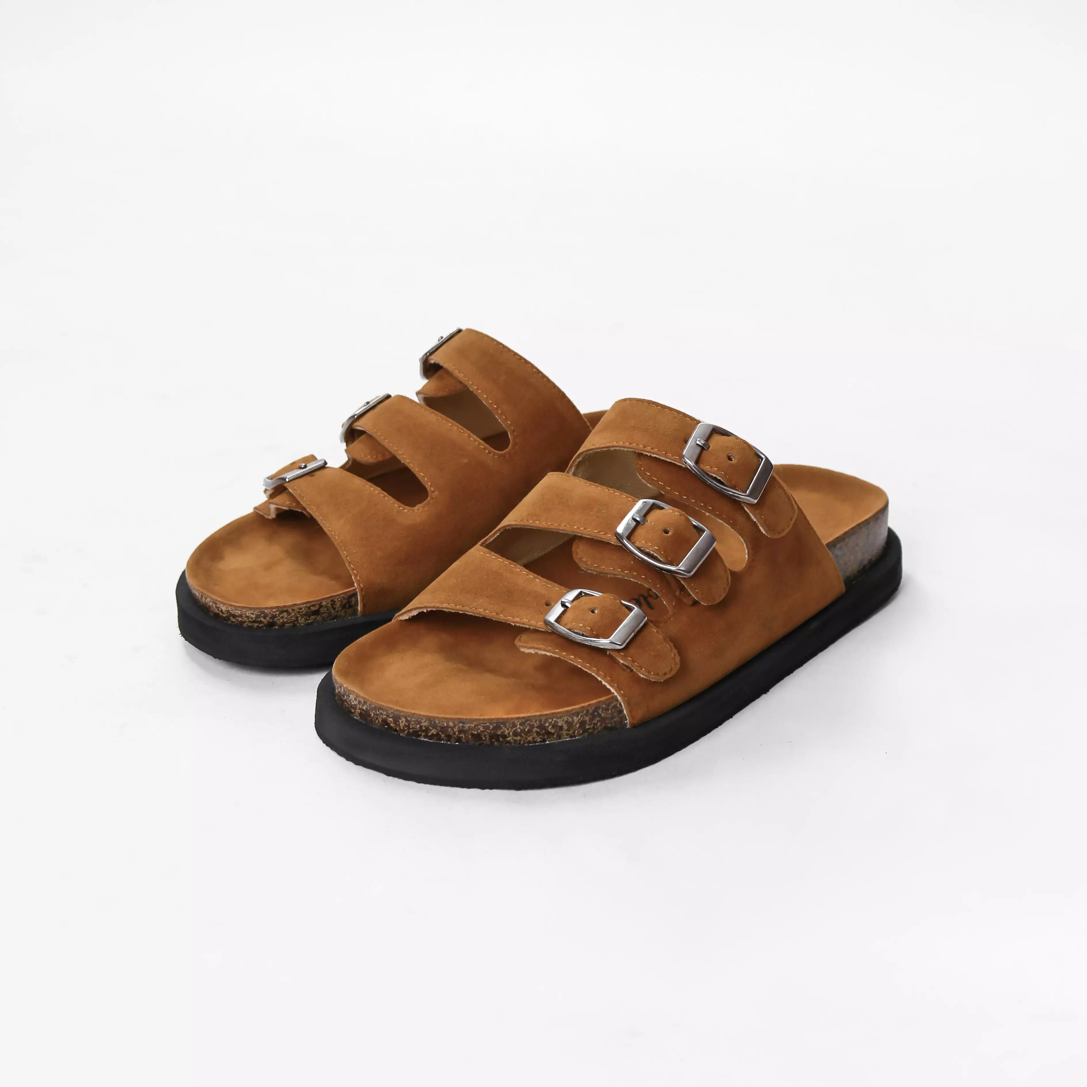 Pamole - Sandal Wanita Kekinian Sandal Flat Wanita Sendal Wanita - Lava Series - Coklat