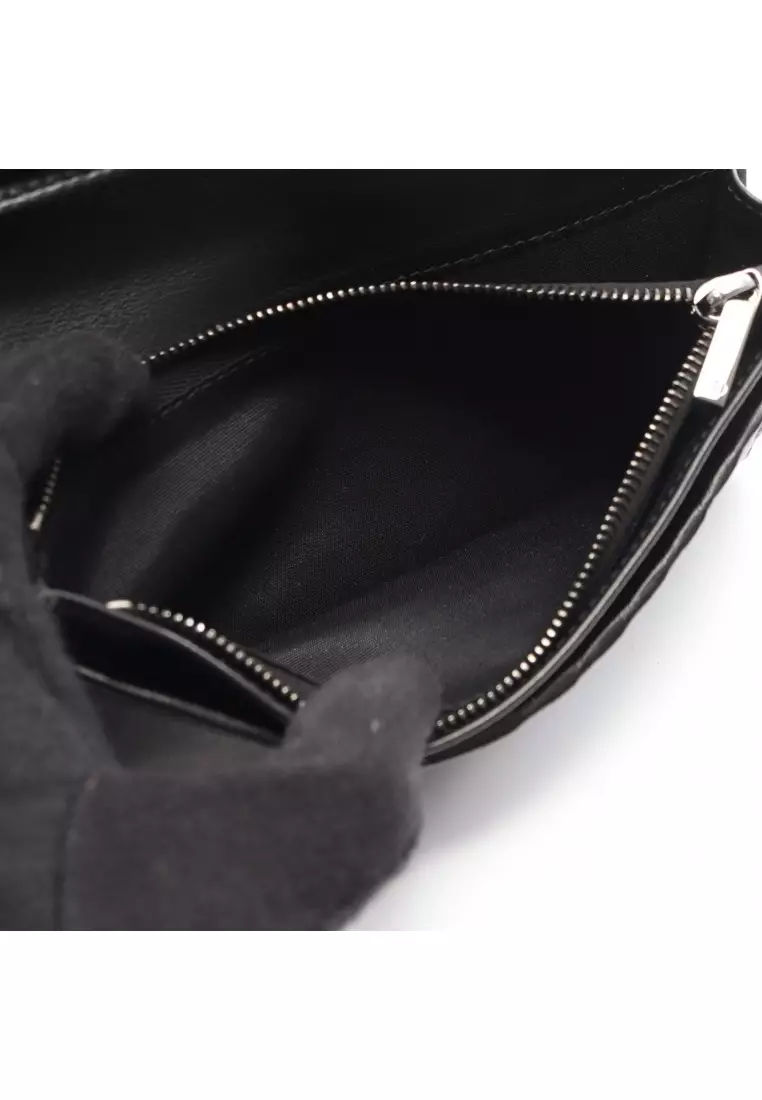 Pre-Loved Christian Dior oblique jacquard Bi-fold Long Wallet canvas black