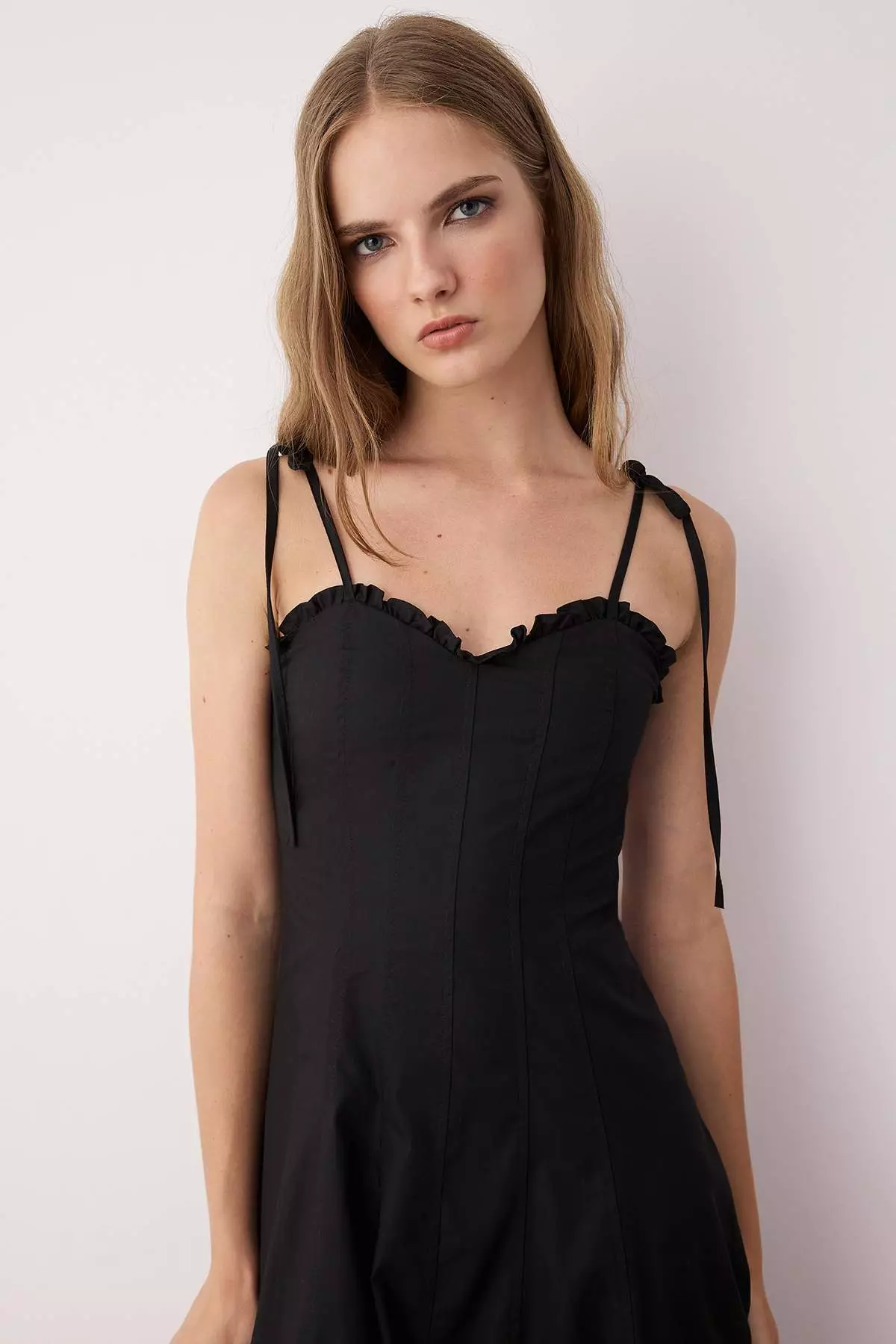 Black Waist Opening Maxi Dress