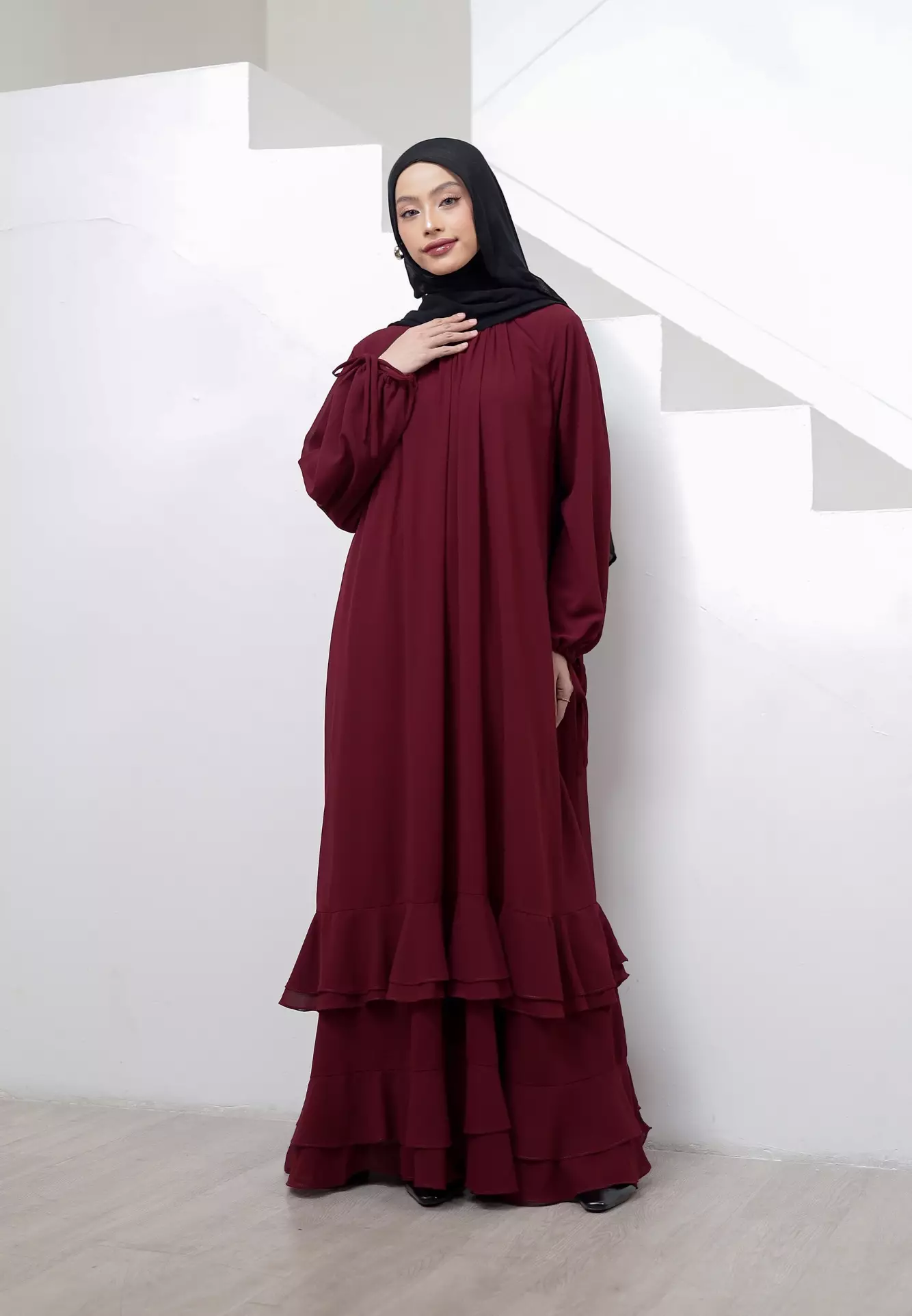 Layla Dress - Maroon