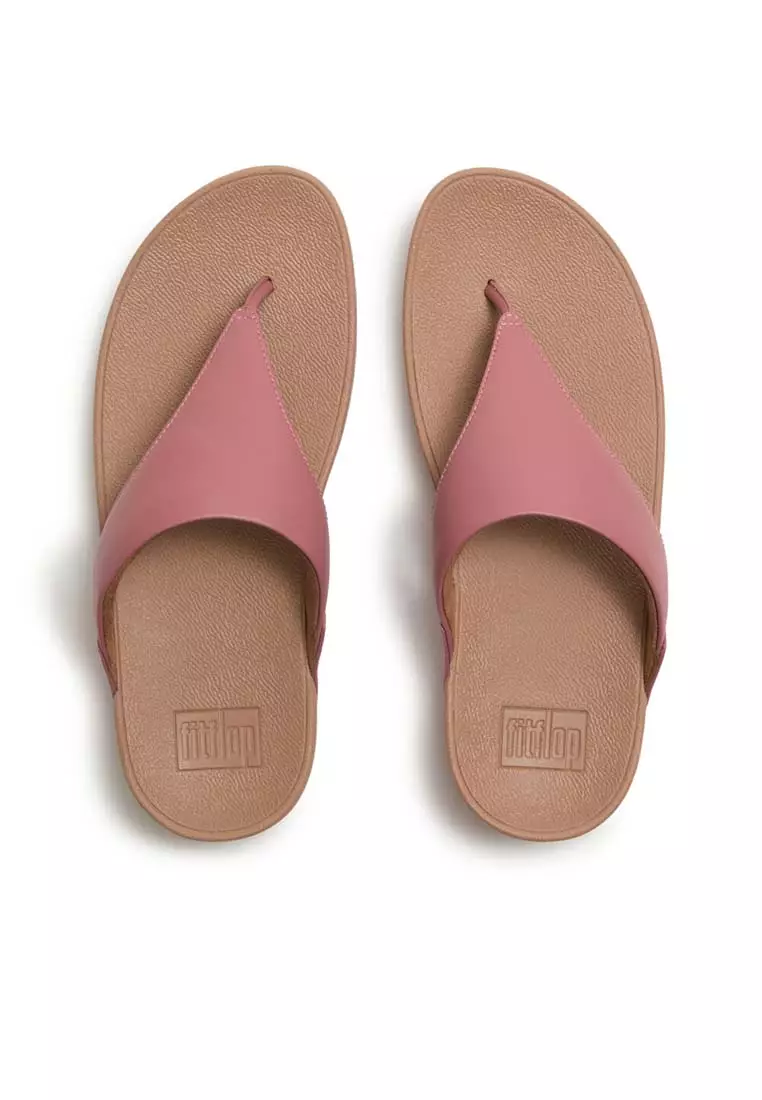 FitFlop LULU Leather Toe-Post Sandals - Rust Rose (I88-D62)