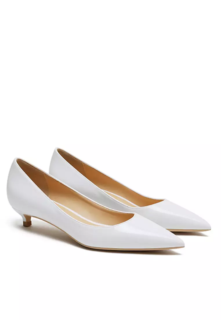 3CM Patent Pointed Kitten Heels Pumps HZL130
