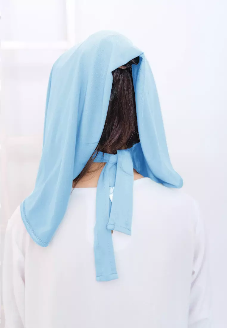 Cotton Bee - Hijab Instan Anak | Zura Tali Bergo Non Pad - Sea Blue - S