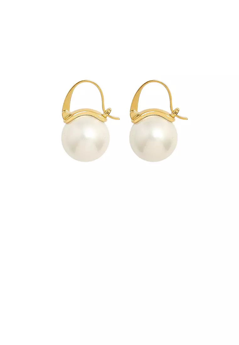 Geometric hotsell pearl earrings