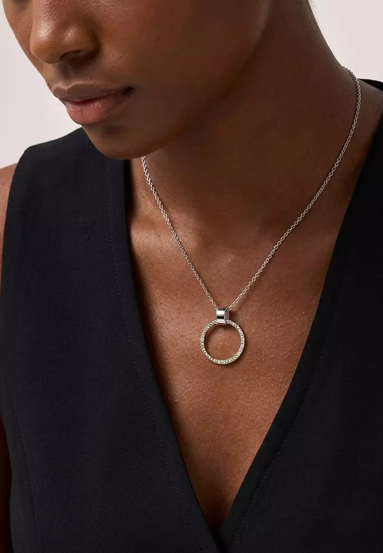 Orbit of Charm Necklace Embellished with SWAROVSKI® Crystal in White Gold 