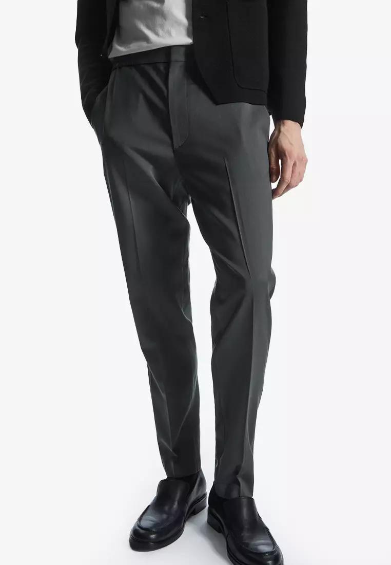 線上選購Cos Tapered Elasticated Wool-Twill Trousers | ZALORA 台灣