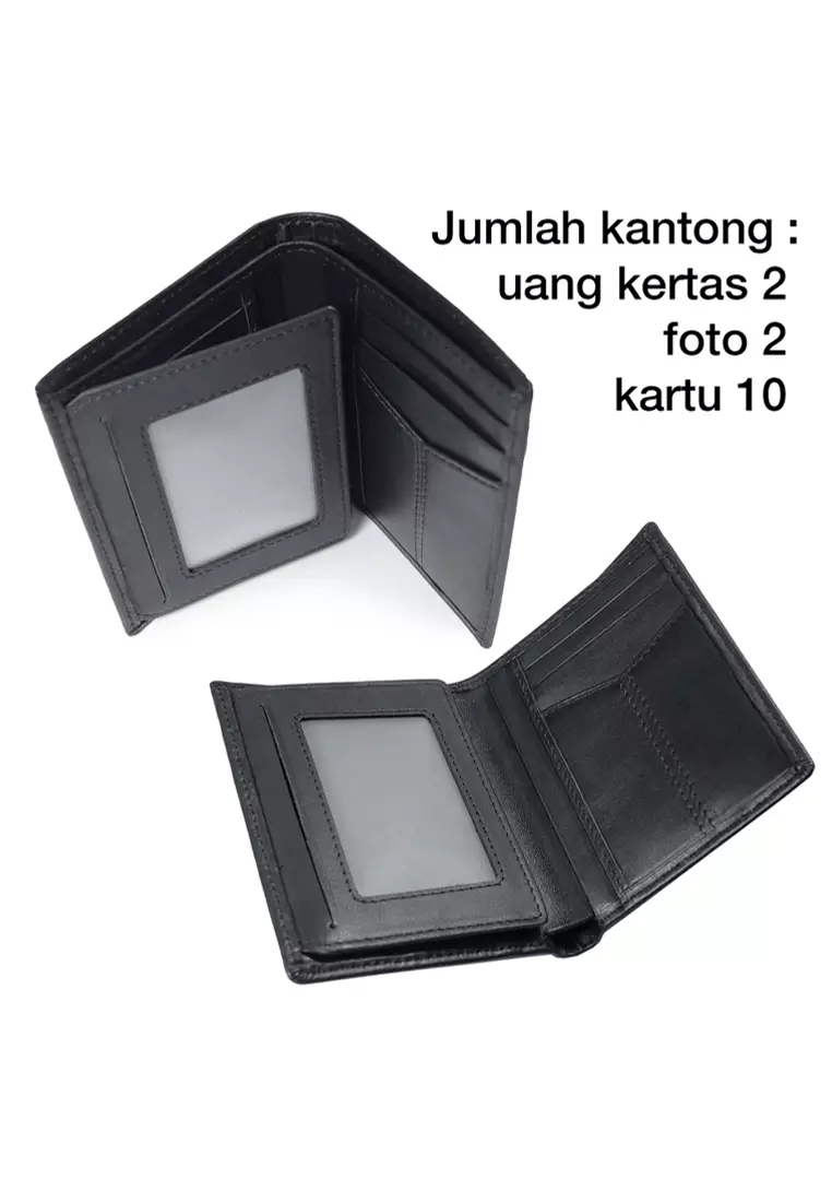 Crocodile 888BY Dompet Bi-fold Wallet Leather Kulit - Hitam