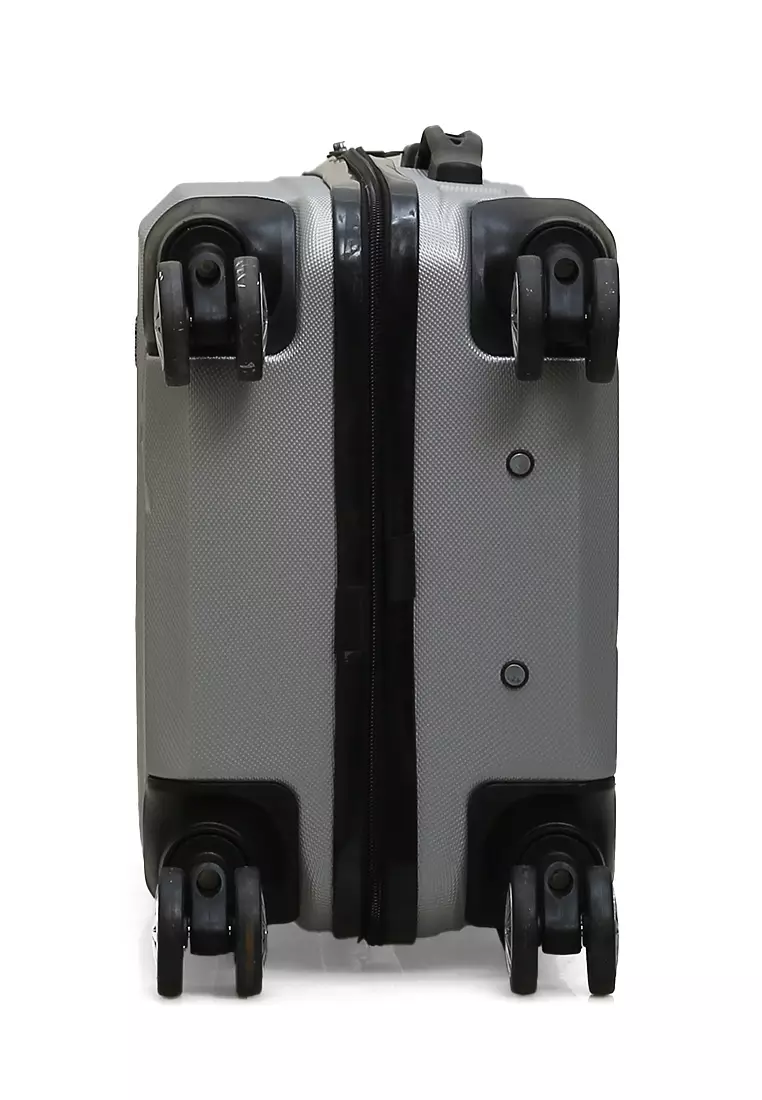 Carlton Tas Koper Unisex Size 20 Inch Suitcase 3 Digit Combination Lock Large Compartment Material Fiber ABS ORIGINAL - Silver