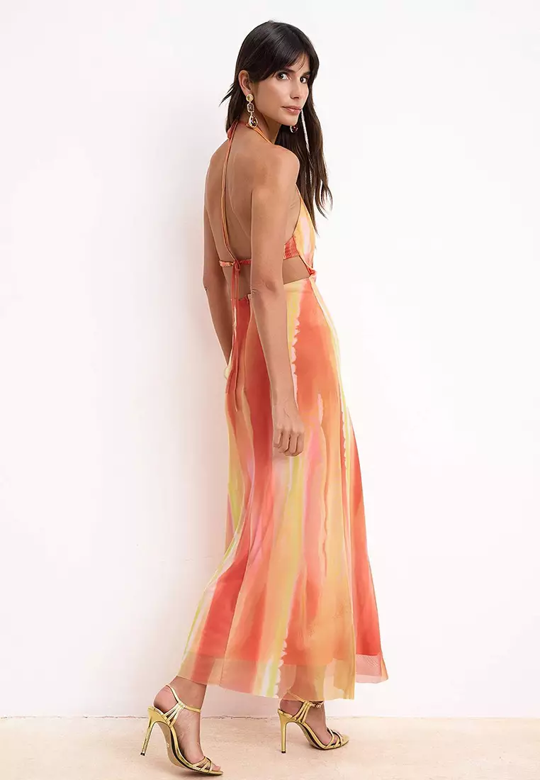 Floral Tulle Maxi Dress