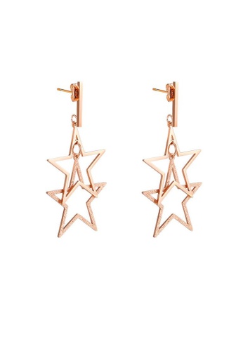 Air Jewellery gold Luxurious Five-Pointed Star Earring In Rose Gold 7AF9DAC515BAACGS_1