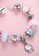 YOUNIQ pink and blue and silver YOUNIQ Silver Charm Bracelet with Kitty Pendant Blue Murano Glass Beads Crystal Love Heart - 16cm 0FA58AC1A19BA0GS_4