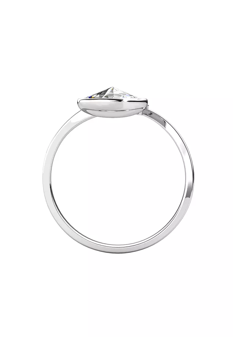 Her Jewellery Ivory Ring (White Gold) - Luxury Crystal Embellishments plated with 18K Gold