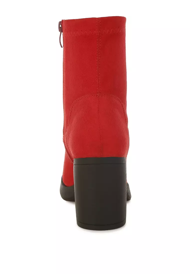 Microfiber Sock Boots In Red