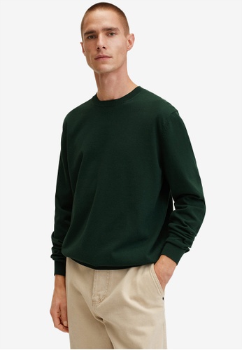 MANGO Man green Thermoregulator Cotton-Blend Sweater FCB43AA9A45952GS_1