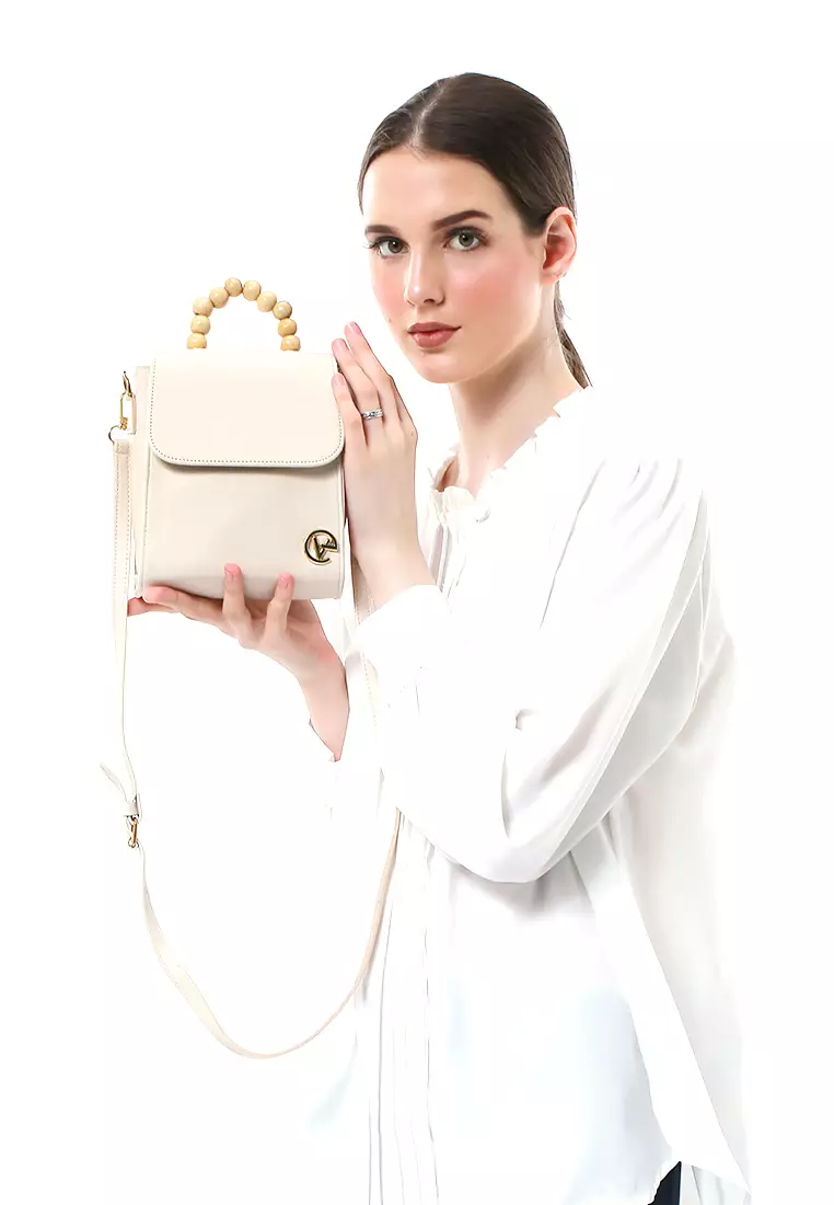 Tamara Tas Manik Mini Desain Simple High Quality - Broken White