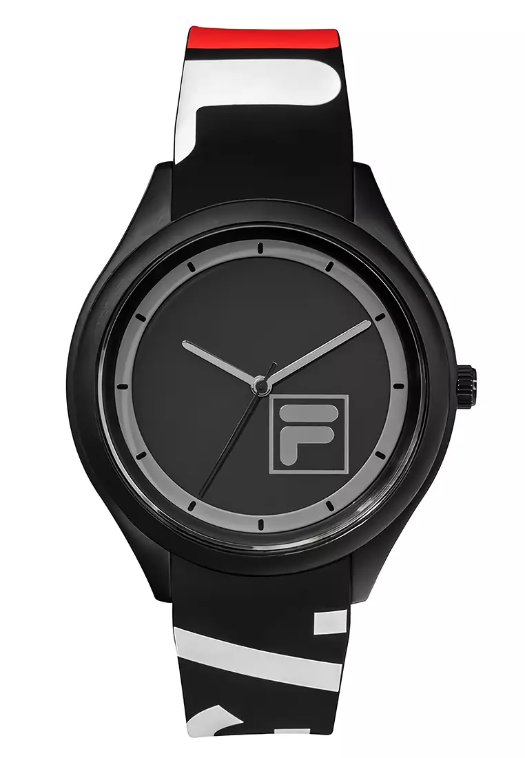Jual Fila Watches FILA Jam Tangan Analog Unisex Black Silicon