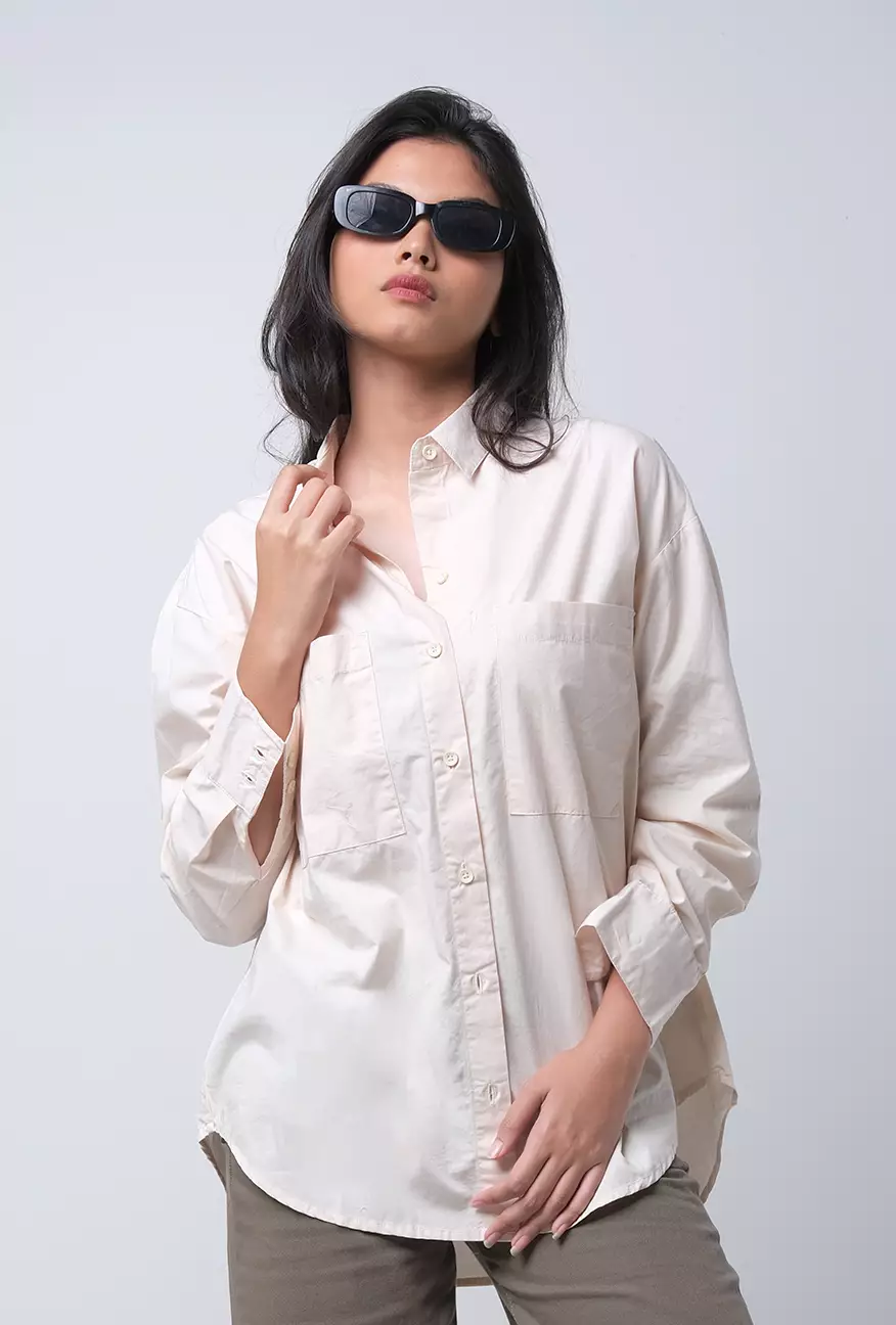 Kemeja Wanita Foy Cream